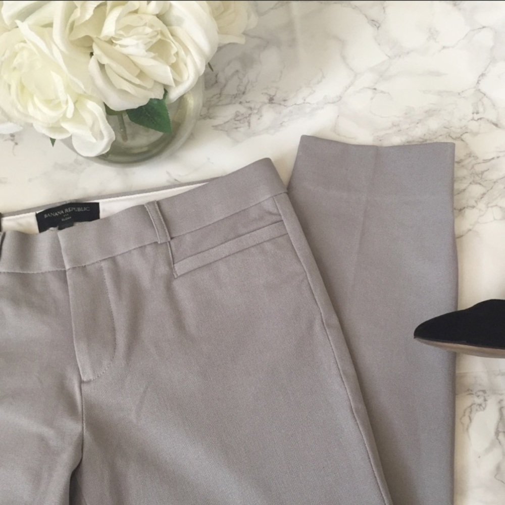 NWT Banana Republic Sloan Crop Pant in Grey Sz 2
